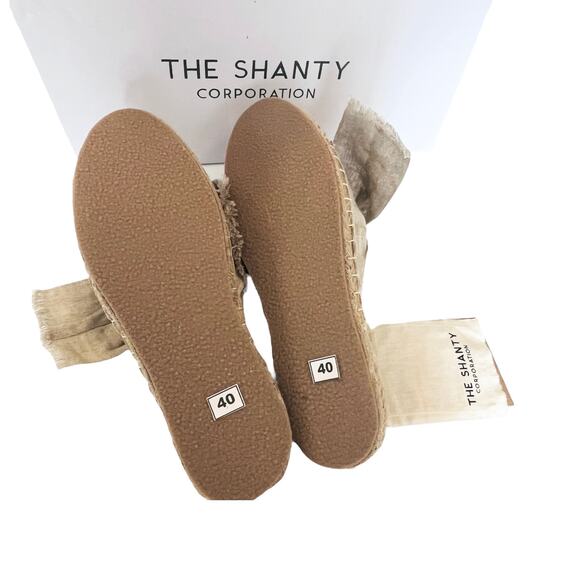 NEW Shanty SHACK SLIDES Women's Slip On SHOES 40, US 9 Natural Linen Bow Sandals - Picture 7 of 12